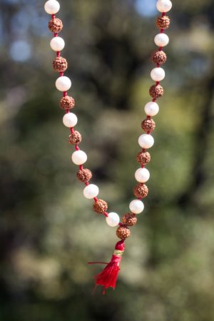 Pearl Rudraksha Mala